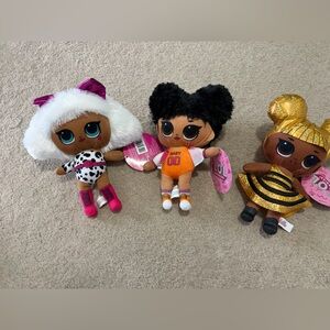 L.O.L. Surprise! Plush Dolls Trio - Pink, Orange, Gold